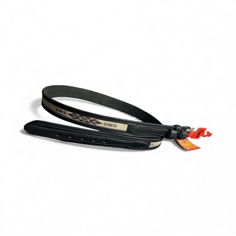 Hilason Black Leather Men's Belt Country Western 48”